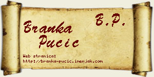 Branka Pučić vizit kartica